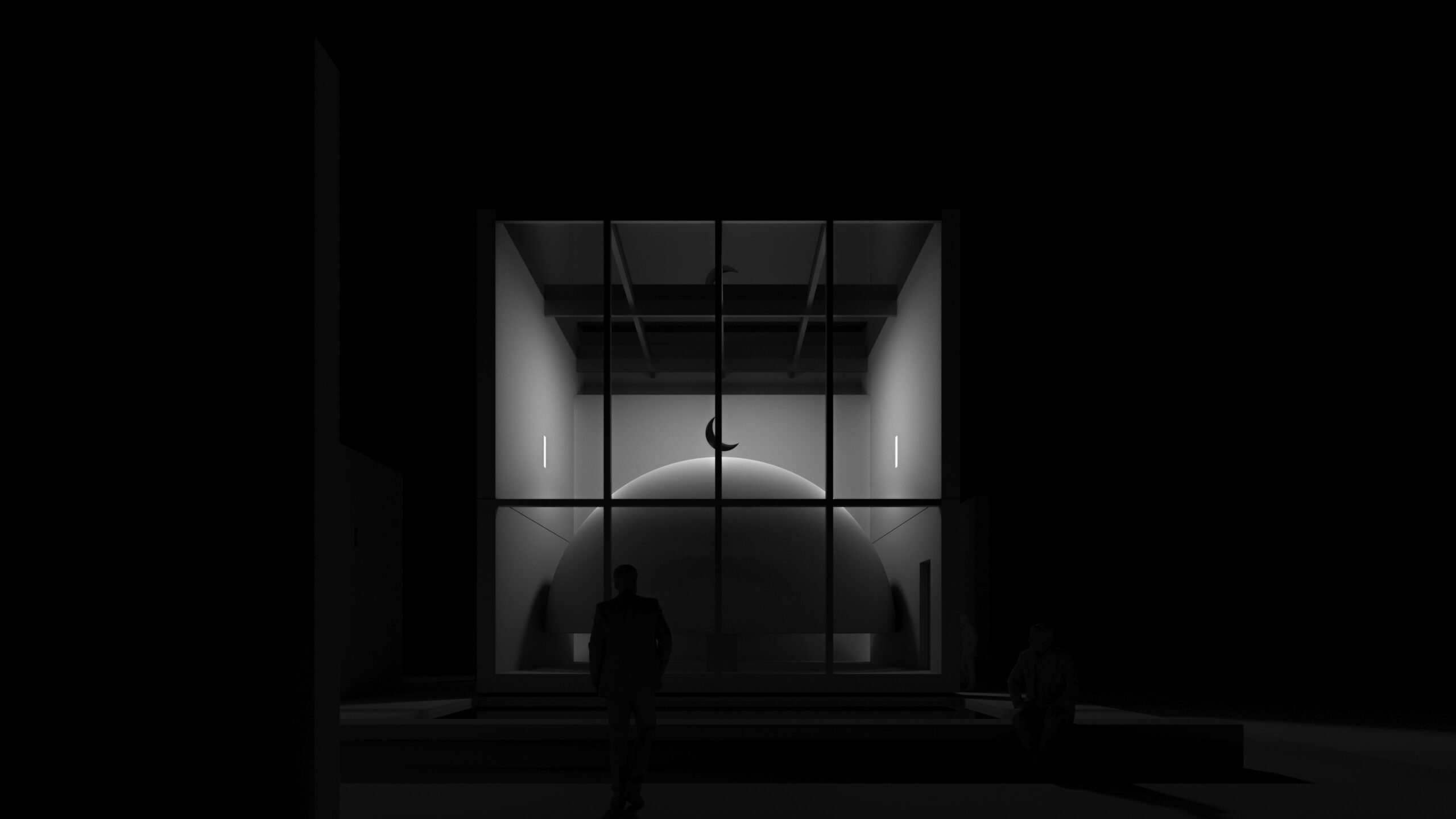 mosque at dark night