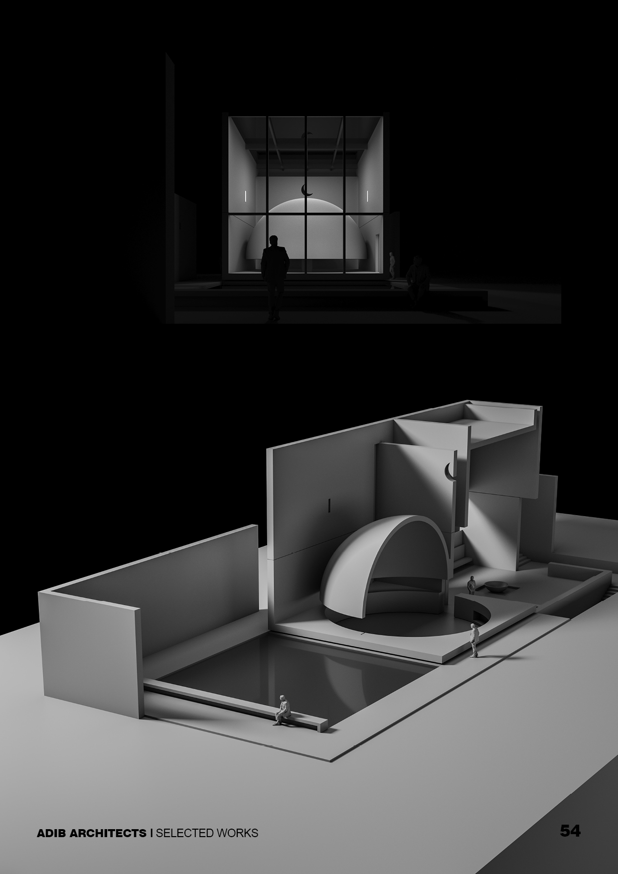 Adib Architects design book page showcasing architectural concepts